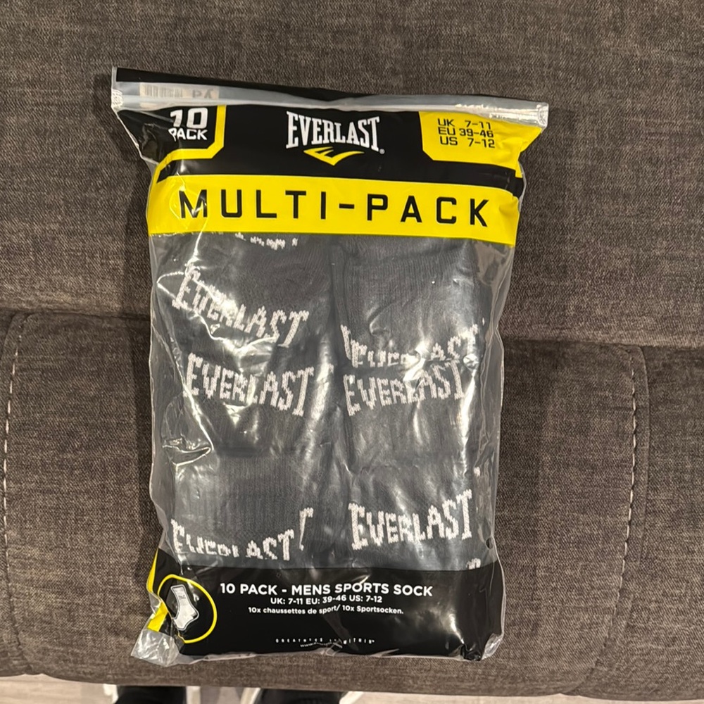 Everlast Men's Black Sports Socks - 10 Pack